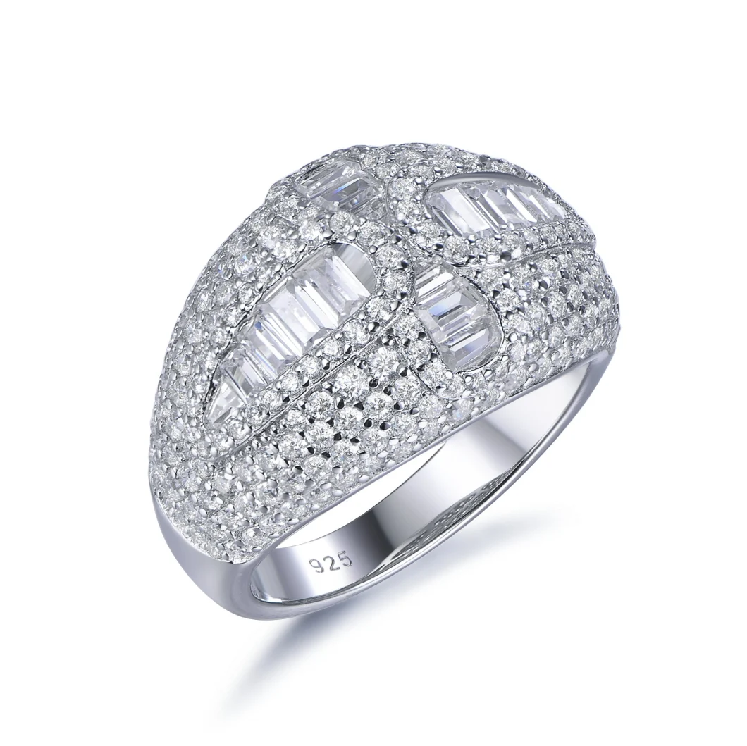 Latest Innovation 925 Sterling Silver Baguette Cut Diamond Eternity Rings