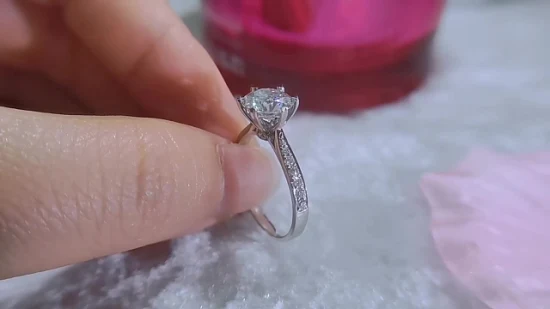 Desconto por tempo limitado Anel de diamantes de laboratório de 18K Anéis de diamante femininos Conjunto de anel de casamento de diamante e ouro feminino