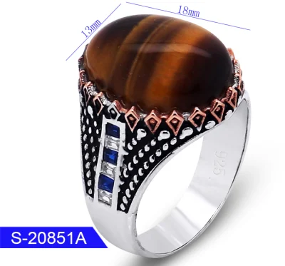Novo modelo de joias fashion de prata esterlina 925 anel de dedo legal islâmico para homens