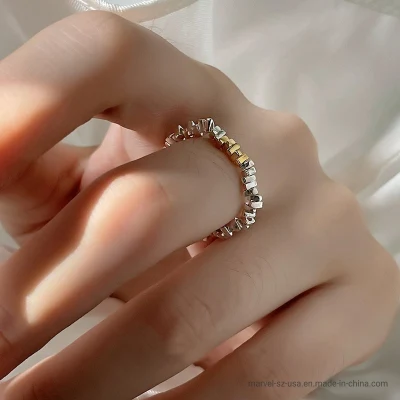 Mini anel fino de imitação de pérola para mulheres