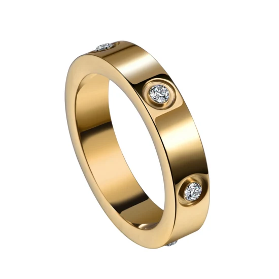 Anéis de marca de coração folheados a ouro finos luxuosos em aço inoxidável anéis de joias de designer para mulheres e homens