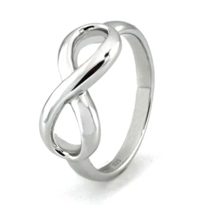 Venda imperdível anel infinito clássico de prata esterlina icônico