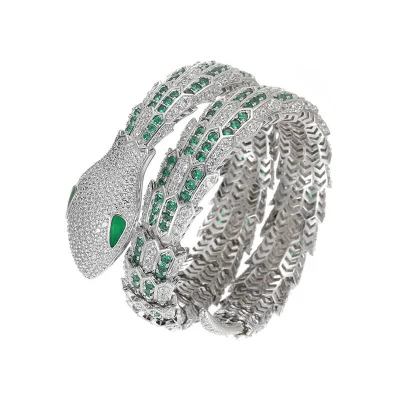 Joias da moda por atacado pingente de prata esterlina 925 anel com design de cobra CZ