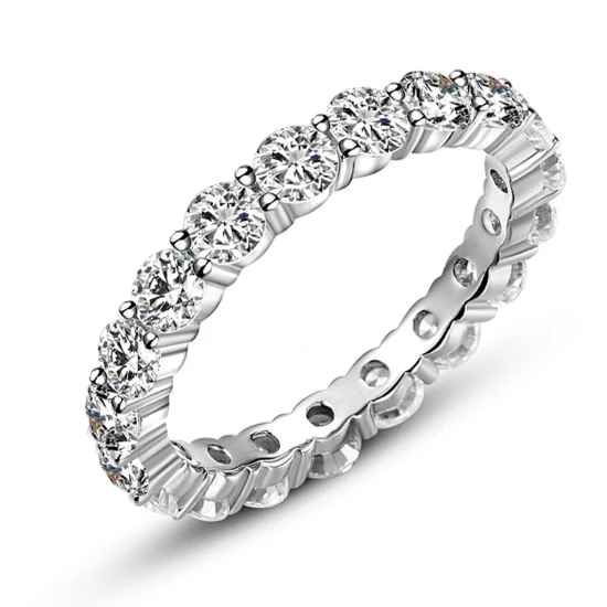 Jóias de prata esterlina 925 para homem aliança de casamento CZ anel infinito luxo